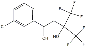 1-(m-クロロフェニル)-4,4,4-トリフルオロ-3-トリフルオロメチル-1,3-ブタンジオール 化学構造式