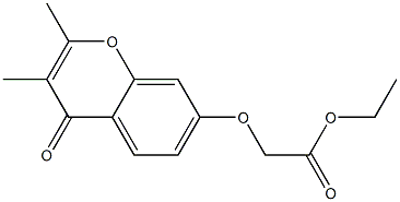 [(2,3-ジメチル-4-オキソ-4H-1-ベンゾピラン-7-イル)オキシ]酢酸エチル 化学構造式