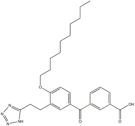 3-[4-デシルオキシ-3-[2-(1H-テトラゾール-5-イル)エチル]ベンゾイル]安息香酸 化学構造式