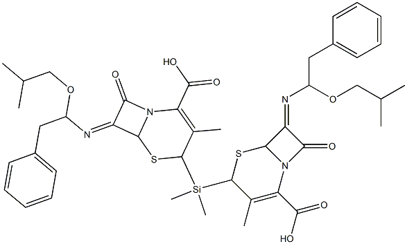 Bis[3-methyl-7-[1-(2-methylpropoxy)-2-phenylethylimino]-8-oxo-5-thia-1-azabicyclo[4.2.0]oct-2-ene-2-carboxylic acid]dimethylsilanediyl ester Structure
