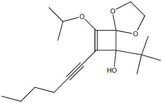 8-Isopropyloxy-6-tert-butyl-7-(1-hexynyl)-1,4-dioxaspiro[4.3]oct-7-en-6-ol Struktur