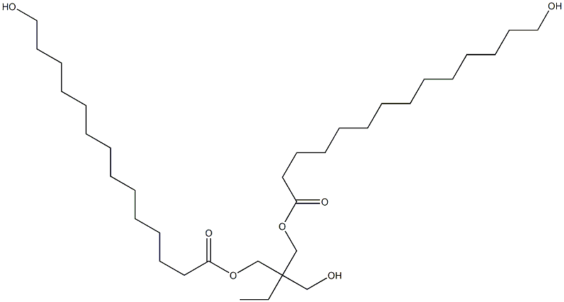 Bis(14-hydroxytetradecanoic acid)2-ethyl-2-(hydroxymethyl)-1,3-propanediyl ester 结构式