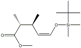 (2R,3S,5Z)-2,3-ジメチル-5-[ジメチル(1,1-ジメチルエチル)シロキシ]-4-ペンテン酸メチル 化学構造式