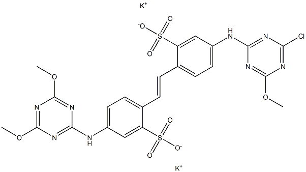 4-(4-Chloro-6-methoxy-1,3,5-triazin-2-ylamino)-4'-(4,6-dimethoxy-1,3,5-triazin-2-ylamino)-2,2'-stilbenedisulfonic acid dipotassium salt