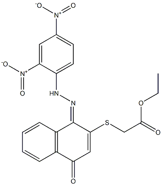 [[[1,4-Dihydro-1-[[[2,4-dinitrophenyl]amino]imino]-4-oxonaphthalen]-2-yl]thio]acetic acid ethyl ester