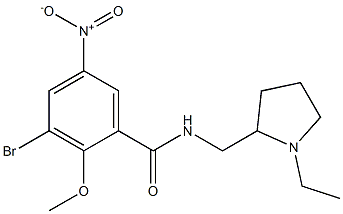 N-[(1-Ethyl-2-pyrrolidinyl)methyl]-2-methoxy-3-bromo-5-nitrobenzamide Structure