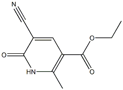 1,2-Dihydro-3-cyano-2-oxo-6-methylpyridine-5-carboxylic acid ethyl ester,,结构式