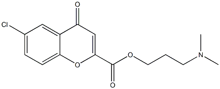 6-Chloro-4-oxo-4H-1-benzopyran-2-carboxylic acid [3-(dimethylamino)propyl] ester Struktur