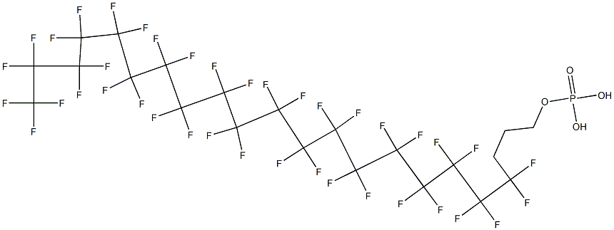 Phosphoric acid hydrogen (4,4,5,5,6,6,7,7,8,8,9,9,10,10,11,11,12,12,13,13,14,14,15,15,16,16,17,17,18,18,19,19,20,20,21,21,22,22,22-nonatriacontafluorodocosan-1-yl) ester Struktur