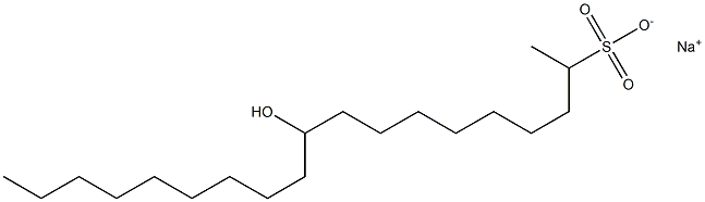 10-Hydroxynonadecane-2-sulfonic acid sodium salt,,结构式