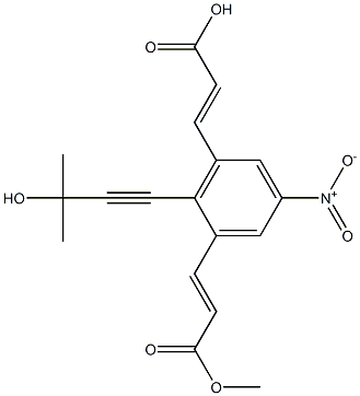 3,3'-[2-(3-Hydroxy-3-methyl-1-butynyl)-5-nitro-1,3-phenylene]bis(acrylic acid methyl) ester,,结构式