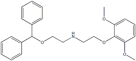 N-[2-(2,6-ジメトキシフェノキシ)エチル]-2-(ジフェニルメトキシ)エタンアミン 化学構造式