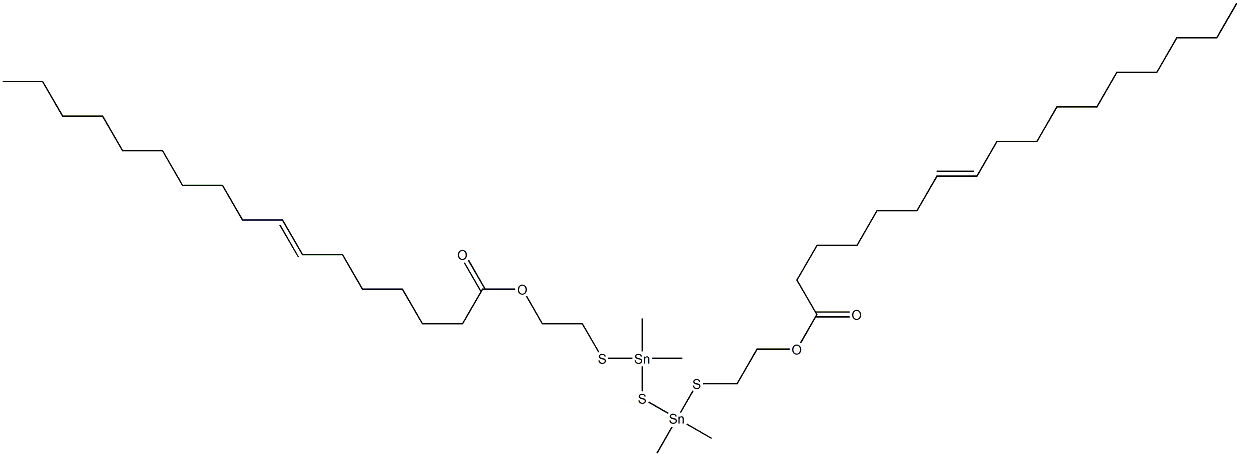 ビス[ジメチル[[2-(6-ヘキサデセニルカルボニルオキシ)エチル]チオ]スタンニル]スルフィド 化学構造式