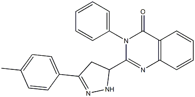 3-(Phenyl)-2-[[3-(4-methylphenyl)-4,5-dihydro-1H-pyrazol]-5-yl]quinazolin-4(3H)-one Structure