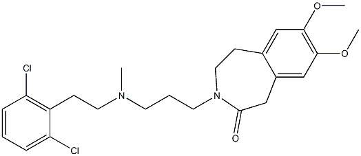 4,5-Dihydro-7,8-dimethoxy-3-[3-[N-methyl-2-(2,6-dichlorophenyl)ethylamino]propyl]-1H-3-benzazepin-2(3H)-one