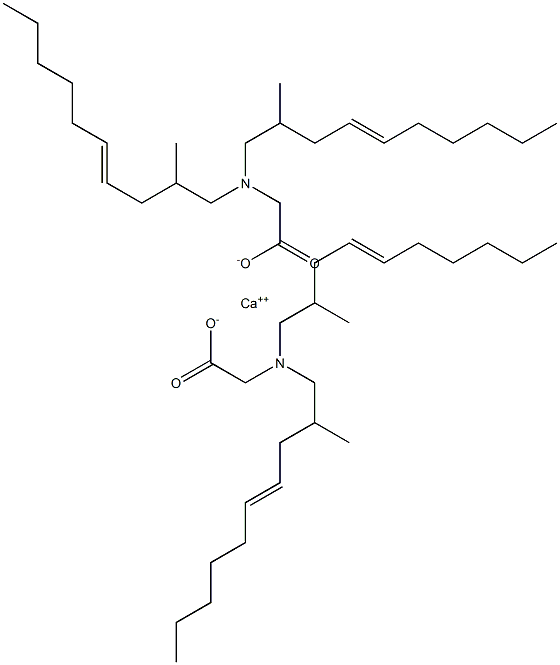 ビス[N,N-ビス(2-メチル-4-デセニル)アミノ酢酸]カルシウム 化学構造式