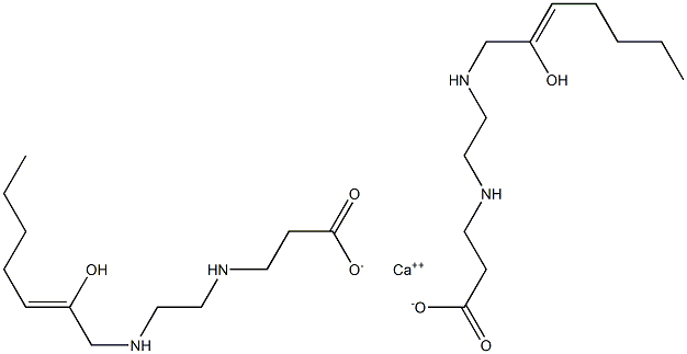 Bis[3-[N-[2-[N-(2-hydroxy-2-heptenyl)amino]ethyl]amino]propionic acid]calcium salt,,结构式