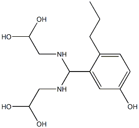 3-[ビス[(2,2-ジヒドロキシエチル)アミノ]メチル]-4-プロピルフェノール 化学構造式