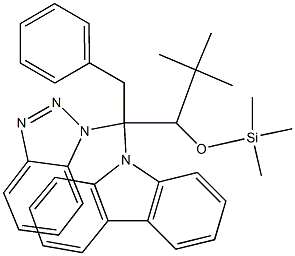 4,4-Dimethyl-1-phenyl-2-(9H-carbazol-9-yl)-2-(1H-benzotriazol-1-yl)-3-(trimethylsilyloxy)pentane,,结构式