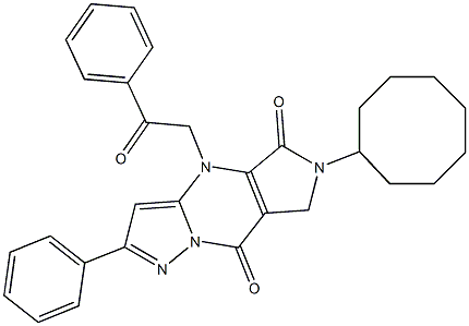 6,7-Dihydro-6-cyclooctyl-4-(2-oxo-2-phenylethyl)-2-phenyl-4H-1,4,6,8a-tetraaza-s-indacene-5,8-dione