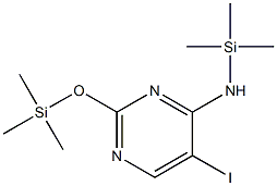 5-ヨード-2-(トリメチルシロキシ)-N-(トリメチルシリル)ピリミジン-4-アミン 化学構造式