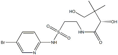 [S,(-)]-N-[2-[(5-Bromo-2-pyridyl)sulfamoyl]ethyl]-2,4-dihydroxy-3,3-dimethylbutyramide Structure