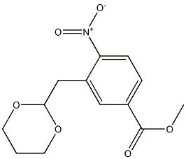 4-Nitro-3-(1,3-dioxan-2-ylmethyl)benzoic acid methyl ester Struktur