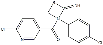 3-(4-Chlorophenyl)-N-[(6-chloropyridin-3-yl)carbonyl]-1,3-thiazetidin-2-imine|