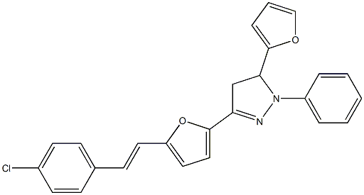 2-[[4,5-Dihydro-1-phenyl-5-(2-furanyl)-1H-pyrazol]-3-yl]-5-[2-[4-chlorophenyl]ethenyl]furan|