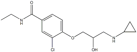 1-[4-[Ethylcarbamoyl]-2-chlorophenoxy]-3-[cyclopropylamino]-2-propanol,,结构式