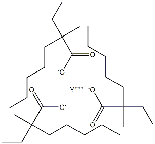 Tris(2-ethyl-2-methylheptanoic acid)yttrium salt 结构式