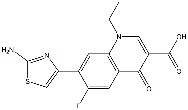 1,4-Dihydro-1-ethyl-4-oxo-6-fluoro-7-[2-aminothiazol-4-yl]quinoline-3-carboxylic acid Struktur