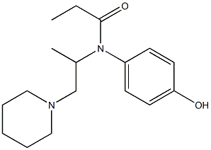N-(4-ヒドロキシフェニル)-N-(1-メチル-2-ピペリジノエチル)プロピオンアミド 化学構造式