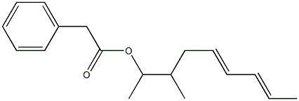 Phenylacetic acid 1,2-dimethyl-4,6-octadienyl ester Structure