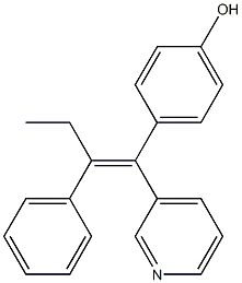 (Z)-2-Phenyl-1-(4-hydroxyphenyl)-1-(3-pyridinyl)-1-butene Struktur