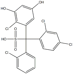 (2-Chlorophenyl)(2,4-dichlorophenyl)(2-chloro-3,5-dihydroxyphenyl)methanesulfonic acid Structure