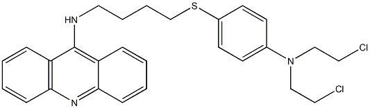 N-[4-[[4-[ビス(2-クロロエチル)アミノ]フェニル]チオ]ブチル]-9-アクリジンアミン 化学構造式