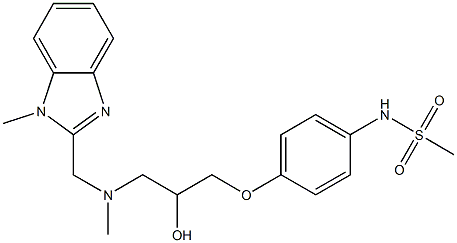 N-[4-[2-ヒドロキシ-3-[N-(1-メチル-1H-ベンゾイミダゾール-2-イルメチル)メチルアミノ]プロピルオキシ]フェニル]メタンスルホンアミド 化学構造式