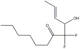 (E)-5,5-ジフルオロ-4-ヒドロキシ-2-ドデセン-6-オン 化学構造式