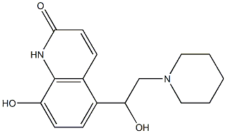 8-Hydroxy-5-(1-hydroxy-2-piperidinoethyl)-2(1H)-quinolone,,结构式