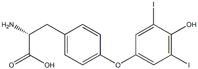 (R)-2-Amino-3-[4-(4-hydroxy-3,5-diiodophenoxy)phenyl]propanoic acid Struktur