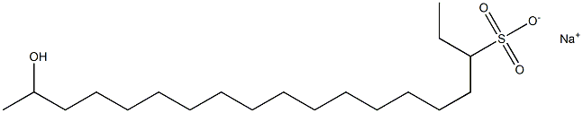 18-Hydroxynonadecane-3-sulfonic acid sodium salt Structure