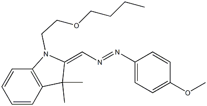 1-(2-ブトキシエチル)-2-(4-メトキシフェニルアゾメチレン)-3,3-ジメチルインドリン 化学構造式