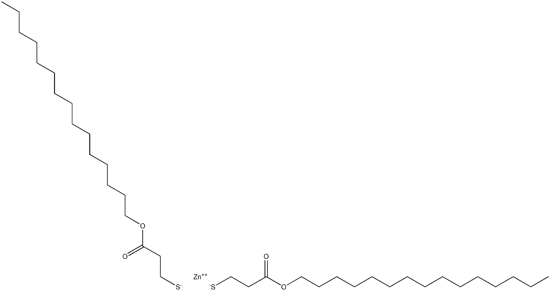 Zinc bis[2-(pentadecyloxycarbonyl)ethanethiolate] Struktur