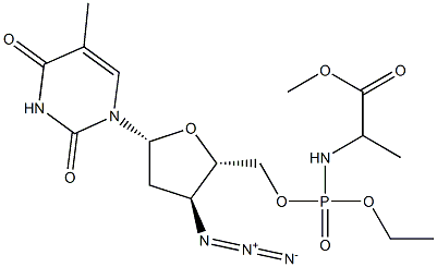 3'-Azido-3'-deoxythymidine-5'-[[[1-methyl-2-methoxy-2-oxoethyl]amino]phosphonic acid ethyl] ester