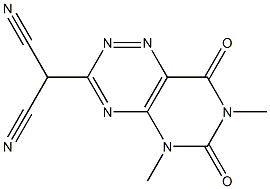 (5,7-Dimethyl-6,8-dioxo-5,6,7,8-tetrahydropyrimido[4,5-e]-as-triazin-3-yl)malononitrile Structure