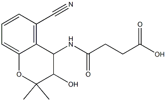 4-Oxo-4-[[(2,2-dimethyl-5-cyano-3-hydroxy-3,4-dihydro-2H-1-benzopyran)-4-yl]amino]butyric acid Structure