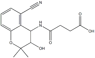 4-Oxo-4-[[(2,2-dimethyl-5-cyano-3-hydroxy-3,4-dihydro-2H-1-benzopyran)-4-yl]amino]butyric acid Struktur