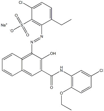 2-Chloro-5-ethyl-6-[[3-[[(3-chloro-6-ethoxyphenyl)amino]carbonyl]-2-hydroxy-1-naphtyl]azo]benzenesulfonic acid sodium salt