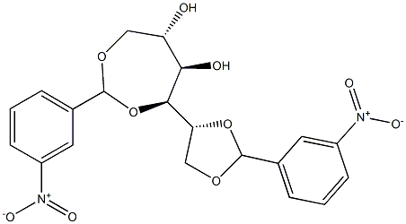 1-O,4-O:5-O,6-O-Bis(3-nitrobenzylidene)-D-glucitol,,结构式